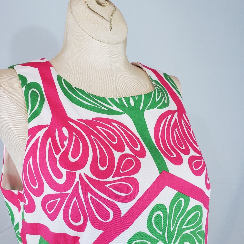 London Times pink and green shift dress size 4 - Picture 5 of 6